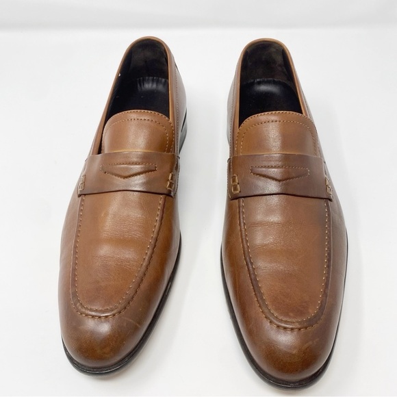 HUGO BOSS Penny Loafers Men\'s Brown Leather Dress Highline Slip On main image 8